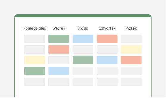 Schemat grafiku zajęć